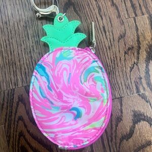 Lilly Pulitzer Pineapple Keychain with Green Top and Pink Accents